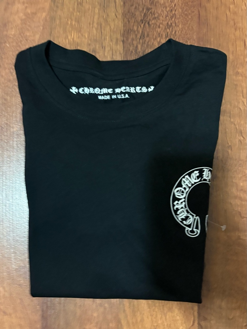 Chrome Hearts Black T-Shirt with White Logo Print